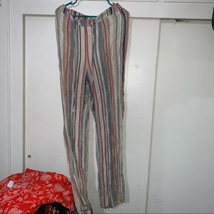 Striped wide leg pants